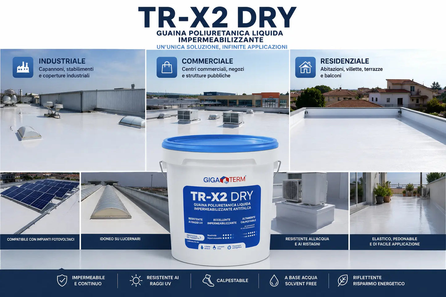 Kit guaina liquida impermeabilizzante multisuperficie TR-X2 DRY